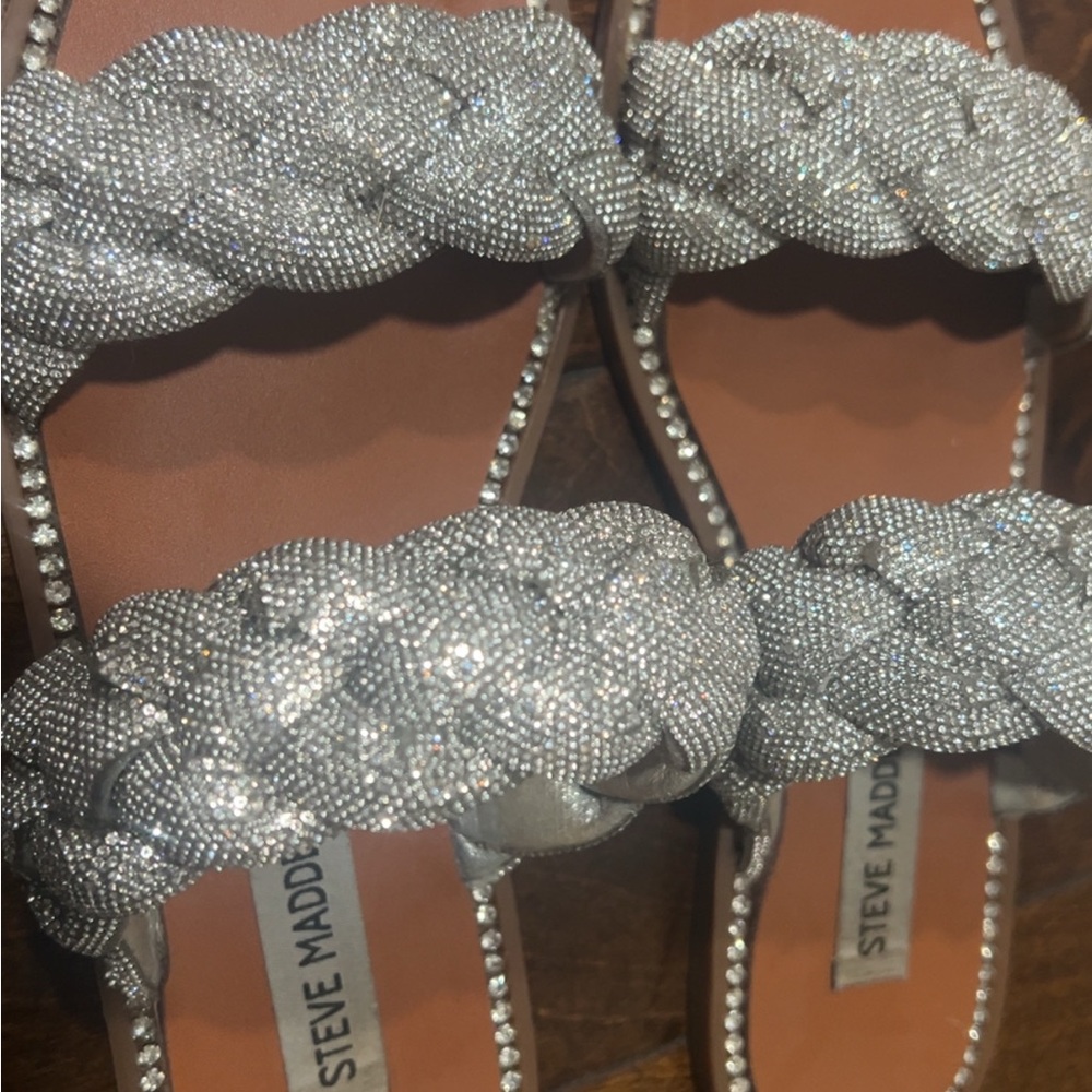 Steve Madden Glittering Silver Women's Sandals